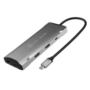 j5create JCD397-N 4K60 Elite USB-C Multi-Monitor Mini Dock with Gigabit Ethernet, 100W Power Delivery, and Card Reader