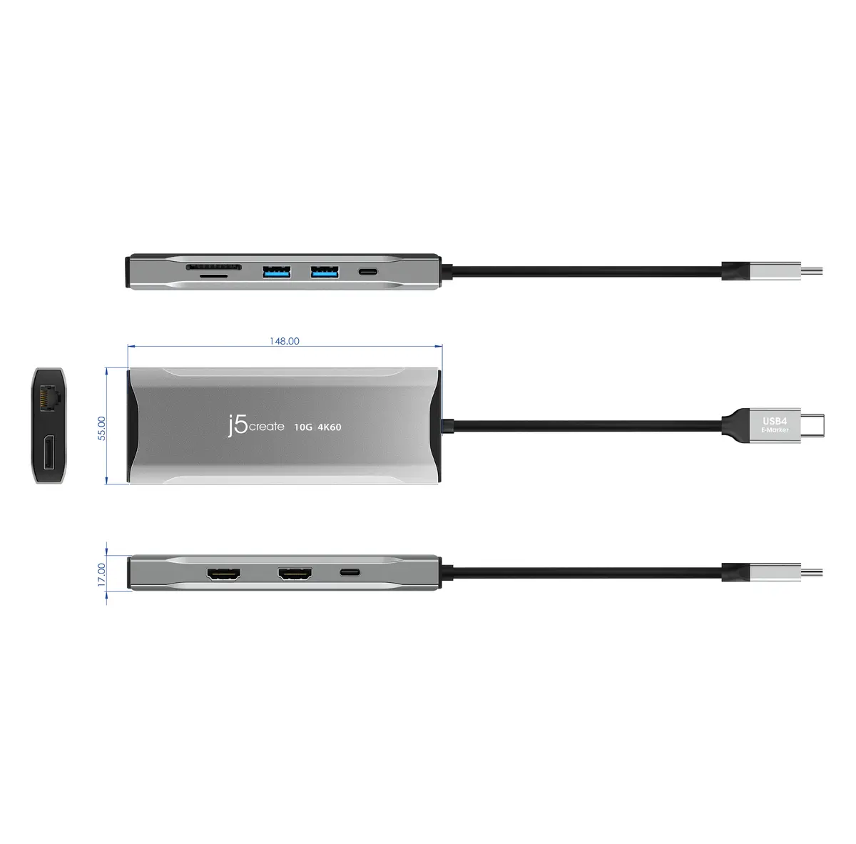 j5create JCD397-N 4K60 Elite USB-C mini dokstacija Photo 6