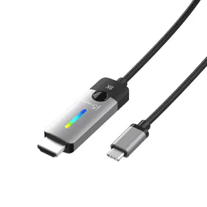 j5create JCC157-N USB-C to HDMI 2.1 8K Cable, 1.79 m, Male to Male, Grey and Black