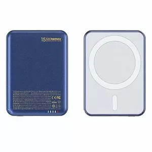 Remax RPP-509 5000mAh Uzlādes akumulātors 20W PD 1x USB-C + QC Magnētisku 15W Bazvadu uzlādi Melns