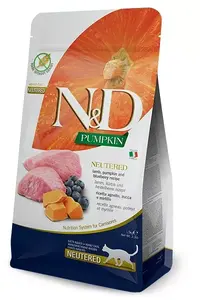 Сухой корм для кошек Farmina N&D Pumpkin Lamb Blueberry Adult 300 г, белок 46%, жир 11%, без глютена