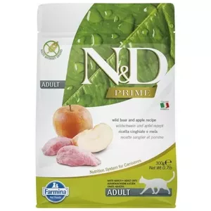 Сухой корм для кошек Farmina N&D Prime Boar and Apple Adult 300 г — 44% белка, 20% жира, без зерна
