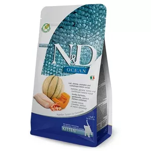 Dry cat food Farmina N&D Ocean Cat Cod & Shrimp adult maintenance recipe 1.5 kg, 44% protein, 20% fat