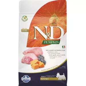 Сухой корм для собак Farmina N&D Pumpkin Lamb & Blueberry Adult Mini 800 г — ягнёнок, белок 28%, жир 18%, для взрослых мелких собак