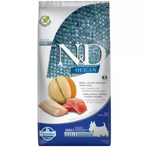 FARMINA N&amp;D Ocean Dog Lasis, menca, menca, melone, melone Adult Mini - sausā barība suņiem - 7 kg