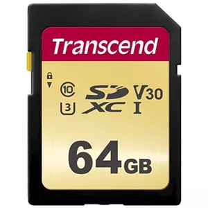 Flash Memory Transcend 64GB SDXC UHS-I 500S