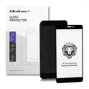 Clear tempered glass screen protector for Xiaomi Mi Max 2 by QOLTEC — 6.44", black/transparent, 1 pc (model 51580)