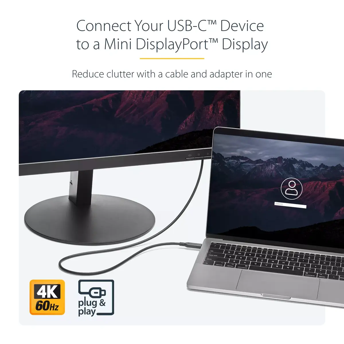 USB-C uz Mini DisplayPort kabelis StarTech CDP2MDPMM1MB Photo 7