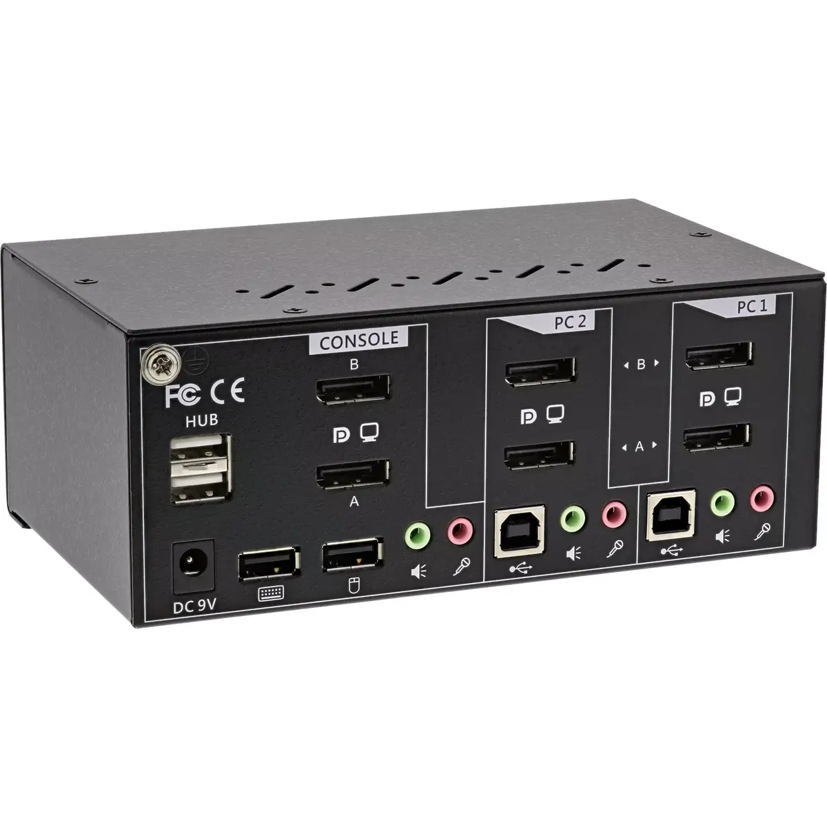 KVM slēdzis InLine 2-portu Divu monitoru DisplayPort 1.2 4K USB 2.0 Photo 2