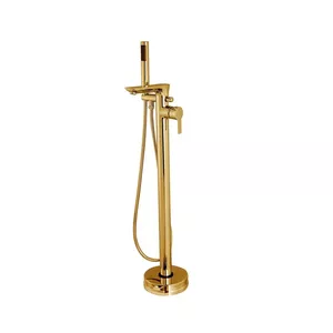 Напольный смеситель для ванны INVENA Glamour Gold BW-02-W09-V, однорычажный напольный смеситель для ванны