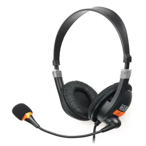 Vada austiņu komplekts NATEC NSL-0294, binaurāls uz galvas lenta, buma mikrofons, 2×3.5 mm, 50–30000 Hz, 32 Ω, oranža/melna