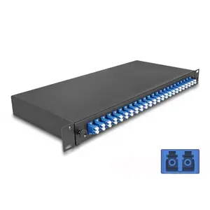 DeLOCK 19" Optical Fiber Splice Box 24 x LC Duplex OS2 1U Black Metal
