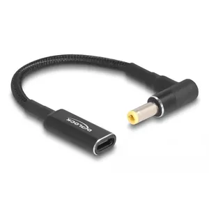 DeLOCK Адаптер кабель USB Type-C female на 5.5 x 2.5 мм male 90° угол 15 см