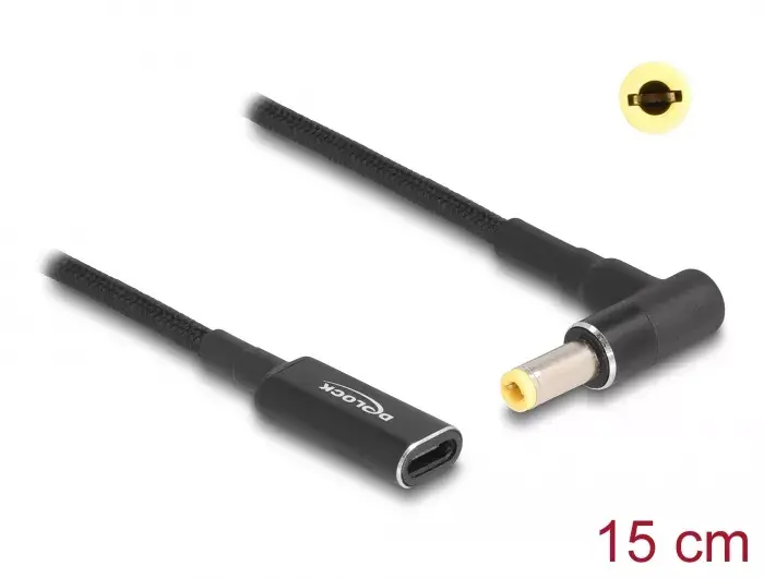 DeLOCK Adapteris kabelis USB Type-C sieviešu uz 5.5 x 2.5 mm vīriešu Photo 3