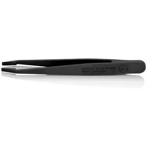 Tweezers Knipex 92 09 04 ESD Black Curved Flat Tip 115mm
