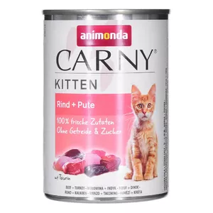 Wet cat food animonda Carny Kitten Beef & Turkey 400 g can, 80% moisture, 10.5% protein, for junior kittens