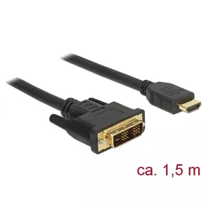 Video Cable Adapter DeLOCK 85583 1.5m DVI-D HDMI Type A Black