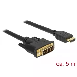 Video Cable Adapter DeLOCK 85586 DVI-D HDMI Type A Black 5m