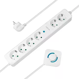 Удлинитель LogiLink LPS271 1.5м 6 AC розеток для внутреннего использования белый