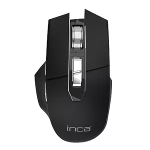 Беспроводная правая мышь INCA IWM-555, Bluetooth, 7 кнопок, колесо прокрутки, на батарейках, чёрная