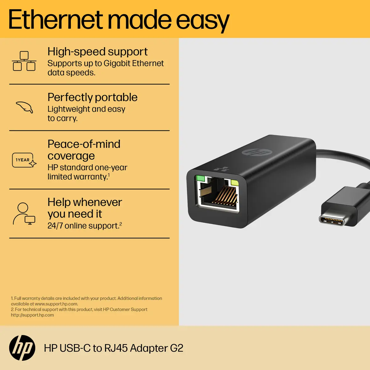 HP USB-C to RJ45 Adapter G2 Photo 3