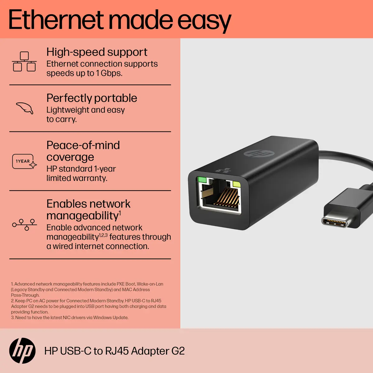 HP USB-C to RJ45 Adapter G2 Photo 4