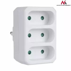 Maclean MCE212 3x6A triple flat socket, universal plug