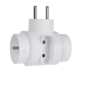 Power plug adapter MACLEAN MCE213 — Type E (FR) plug to Type F socket, 230 V, white
