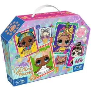 Пазл TREFL 70 элементов с блёстками в коробке — Colorful L.O.L. dolls