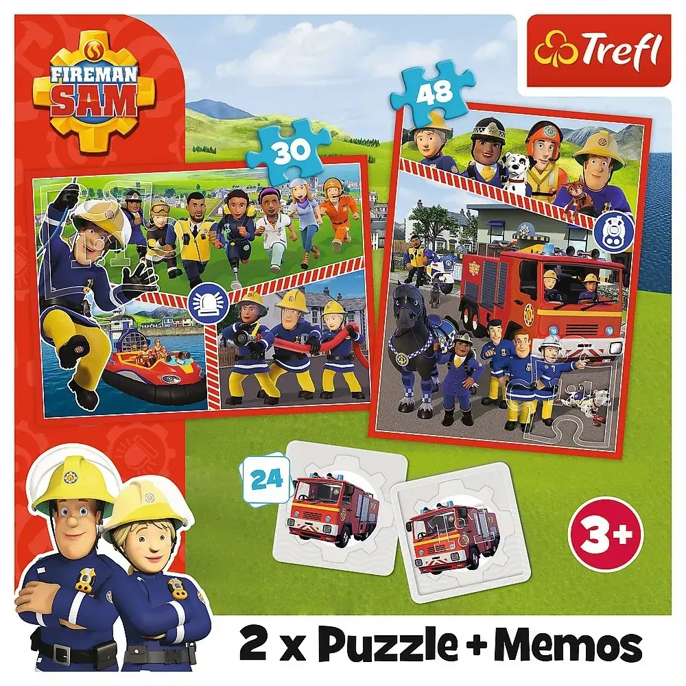 TREFL Puzzle 2w1 memos Fireman Sam Team Photo 5