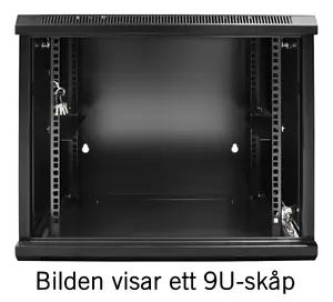 19" wall mounted cabinet TOTEN ZS66156001 15U 600x600 with glass front door