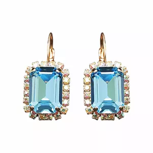 Auskari "Lurdes II (Aquamarine Blue)" ar Swarovski™ kristāliem
