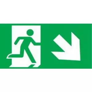 Pictogram sign ORION OR1 30×10 cm — directional arrow down-right (UZ LEJU PA LABI)