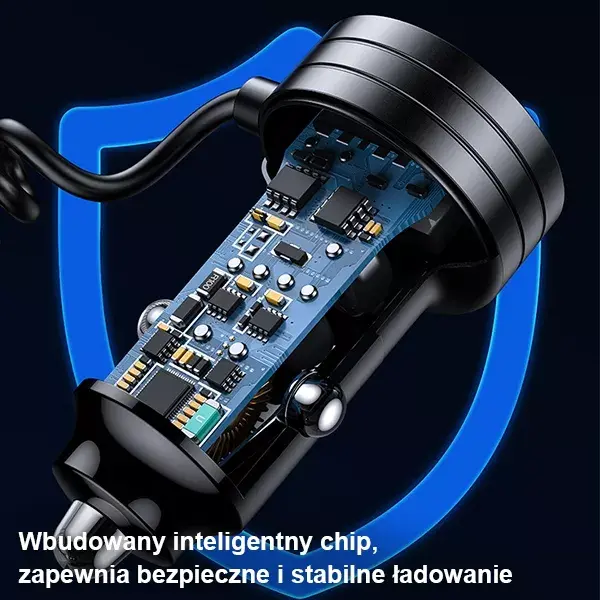 usams CC167 авто зарядное — 2×USB‑C + 1×USB‑A, 60W Photo 5