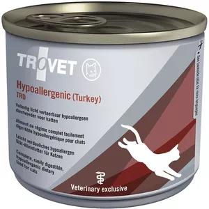 Влажный корм TROVET для взрослых кошек, ветеринарная диета, вкус индейки, 200 г, гипоаллергенный, без злаков и сои