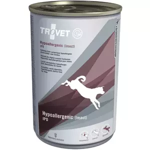 Veterinārais barības produkts suņiem TROVET Hypoallergenic Insect IPD Puppy Food 400 g – insektu formula, olbaltums 7%, tauki 6%, mitrums 78%