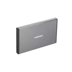 External HDD/SSD enclosure NATEC Rhino GO — 2.5" SATA, 9.5 mm, USB 3.0, aluminium, grey, up to 4 TB
