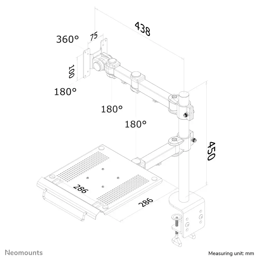 Monitoru un klēpjdatoru galda stiprinājums Neomounts FPMA-D960NOTEBOOK Photo 6