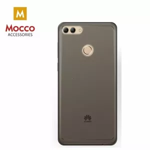 Protective silicone back case Mocco for Huawei Y9 2018, transparent black, 0.3 mm