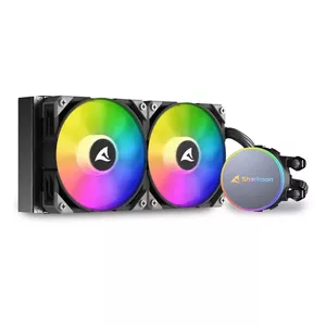 Sharkoon S70 rgb Корпус компьютера, Процессор All-in-one liquid cooler 12 cm Черный 1 шт