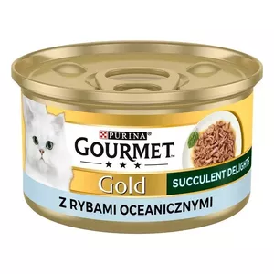 Влажный корм для кошек Purina Nestlé GOURMET Gold Succulent Delights Ocean Fish 85 г пауч, взрослым, белок 13,5%, жир 2,8%, влажность 80%