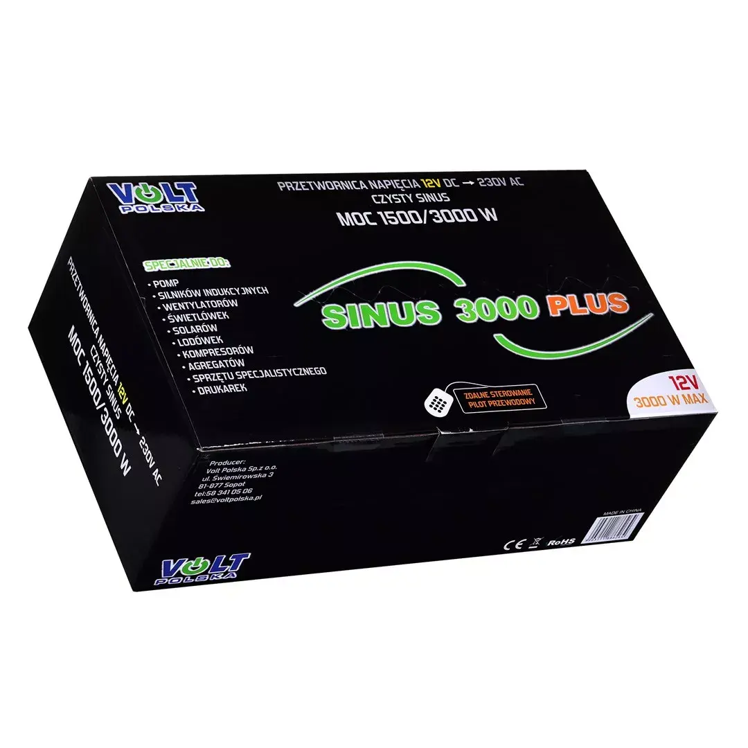Volt Polska Sinus Plus 3000 12V–230V 1500W inverter Photo 8