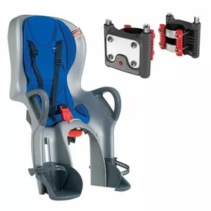 Okbaby 10+ Rear Bicycle Seat with ABS, Argento/Bluette