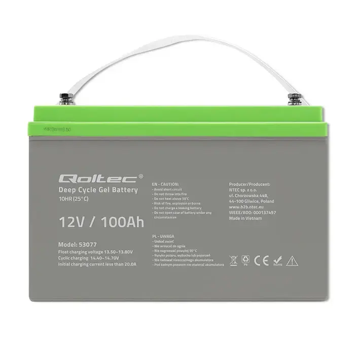Qoltec 53077 UPS akumulators 12V 100Ah VRLA Photo 4