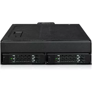 Адаптер-корпус NVMe U.2 в SlimSAS, icy dock ToughArmor MB105VP-B, PCIe 4.0, поддерживает 2×2,5" и 1×5,2"