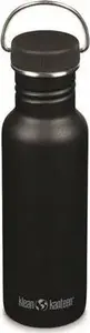 Dzeršanas pudele Klean Kanteen Classic 800 ml — melna (matēta), melna vāciņš ar cilpu