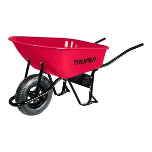Truper CAT-60ND Wheelbarrow with 100L Metal Tray and Pneumatic Tire