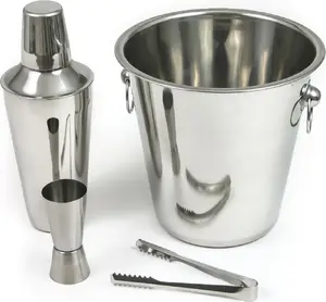 Bar set KingHoff KH-1244 — 4-piece bartender kit (cocktail shaker, strainer, jigger, spoon)