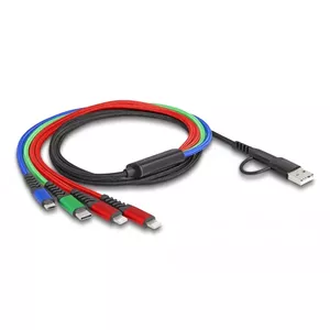 Кабель DeLOCK USB для зарядки 4 в 1 USB Type-A USB-C на 2 x Lightning Micro USB USB-C 1.20 м