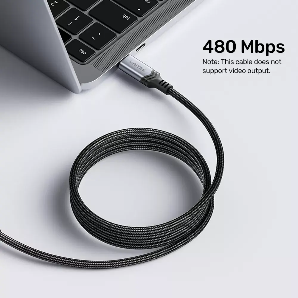 Unitek USB-C uz USB-C kabelis C14110GY-2M 2 m Photo 4